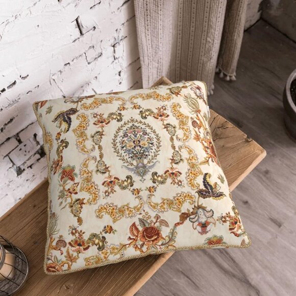 Vintage Ethnic Floral Decorative Pillow Cover 18x18 Inch - Picture 2 of 4